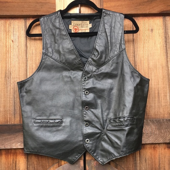 The Leather Shop Vest with Harley Patches - Picture 2 of 5